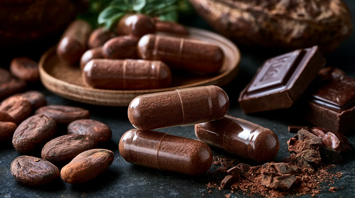 Capsules d'épicatéchine disponibles en pharmacie à base de cacao